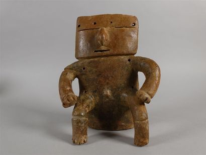 Sculpture en terre-cuite, homme. Haut. :...