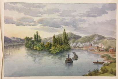 Ensemble de vingt-deux gravures et dessins...