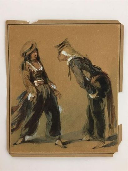 Ensemble de vingt-deux gravures et dessins...