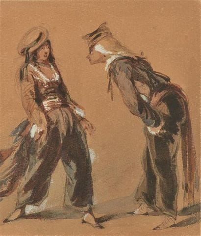 Ensemble de vingt-deux gravures et dessins...