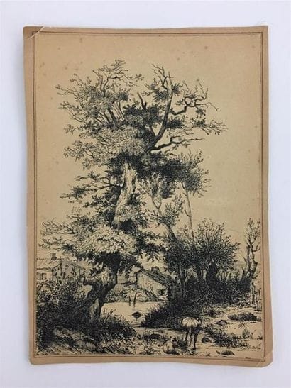 Ensemble de douze dessins représentant des...