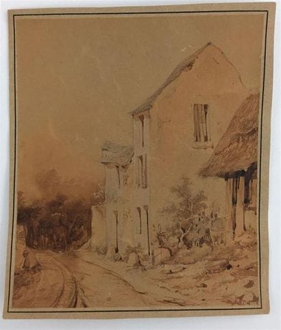Ensemble de douze dessins représentant des...