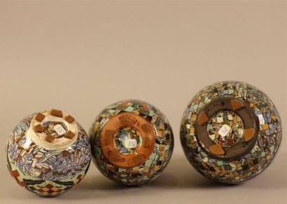 VALLAURIS. Gerbino. Trois vases de forme...
