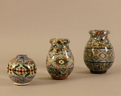 VALLAURIS. Gerbino. Trois vases de forme...