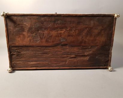 Coffre rectangulaire en bois et placage de...
