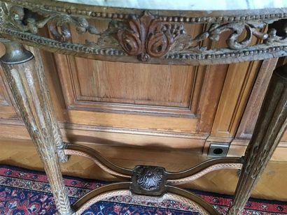 Petite console demi-lune en chêne naturel...