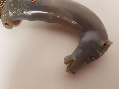 INDE
Jambiya à poignée en jade gris sculpté...
