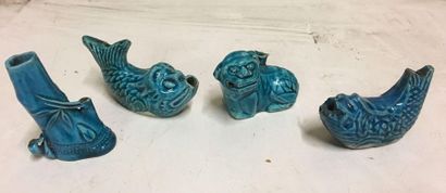 CHINE
Ensemble de pièces en céramique émaillée...