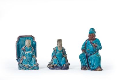 CHINE
Ensemble de pièces en céramique émaillée...