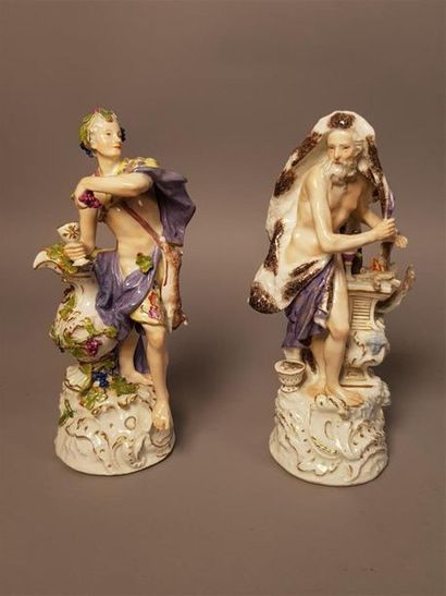 MEISSEN 
Suite de quatre figurines en porcelaine,...