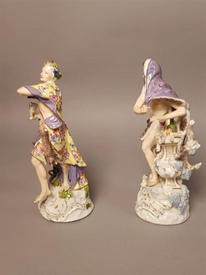MEISSEN 
Suite de quatre figurines en porcelaine,...