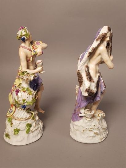MEISSEN 
Suite de quatre figurines en porcelaine,...