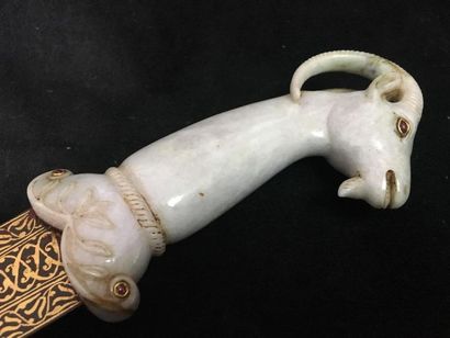 INDE
Jambiya moghol en jade néphrite blanc...