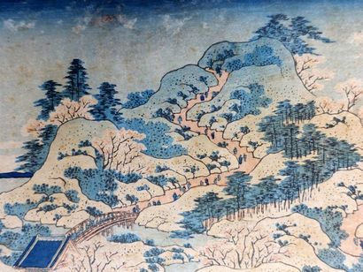 Japon. Cinq estampes Dont Hokusai, Kunisada,...