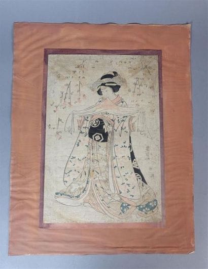 Japon. Cinq estampes Dont Hokusai, Kunisada,...