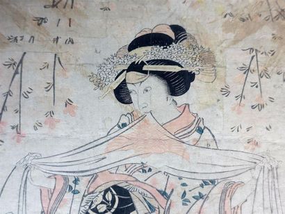 Japon. Cinq estampes Dont Hokusai, Kunisada,...
