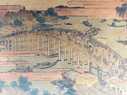 Japon. Cinq estampes Dont Hokusai, Kunisada,...