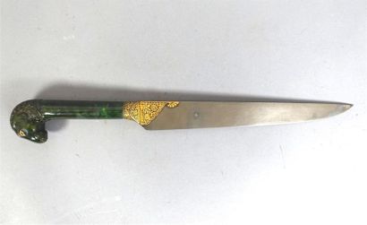 Kard indien 
Poignée en jade néphrite vert...