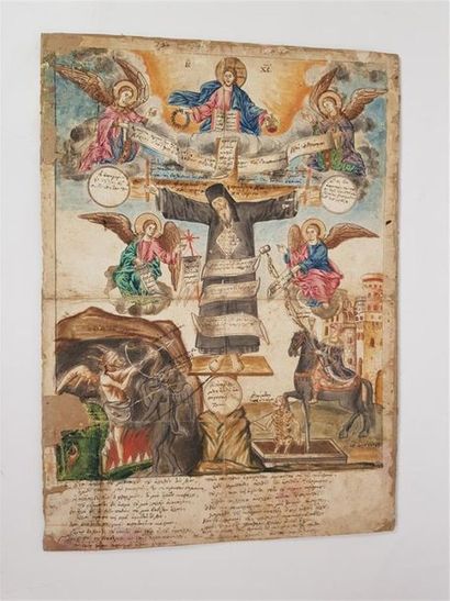 Icône grecque sur papier.
Pigments sur papier...