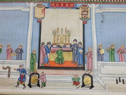 CHINE - Début du XXe siècle
Peinture d'ancêtres...