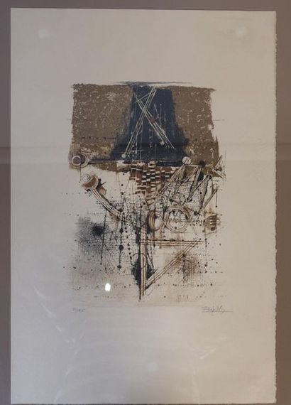 FRI ? Lithographie, encadrée. numérotée 21/25....