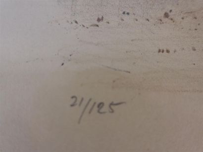FRI ? Lithographie, encadrée. numérotée 21/25....