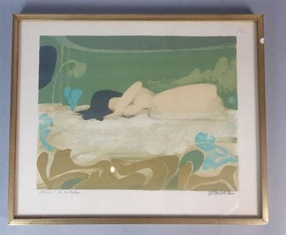 Lithographie épreuve d'artiste par DEFOSSEZ,...