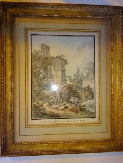 Paire de gravures d'après HUET par DEMARTEAU....