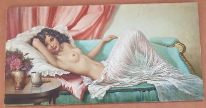 DAVID André (XIXè-XXè siècle)
Nu allongé
Huile...