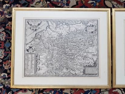 Ensemble de 7 cartes d'Europe encadrées
(comportent...