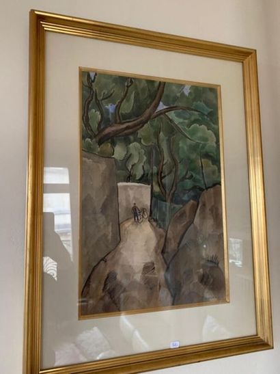 Ecole française XXe siècle
Dessin à l'aquarelle
signée...