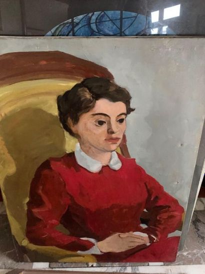 3 huiles sur toiles représentant des portraits...