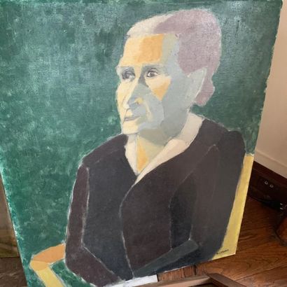 3 huiles sur toiles représentant des portraits...