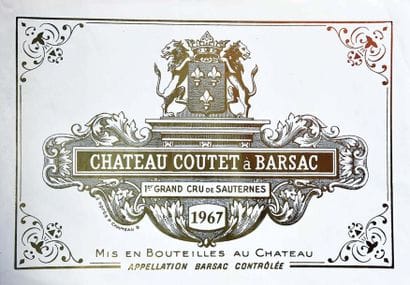 Château Coutet Barsac Etiquette Géante /...