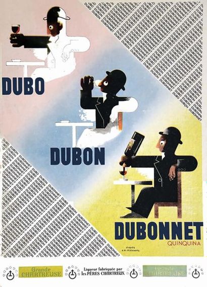 Dubo Dubon Dubonnet Quinquinat vers 1930	CASSANDRE...