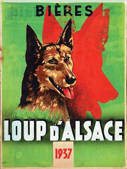 Bières Loup D'Alsace Gouache 1937
Gouache...