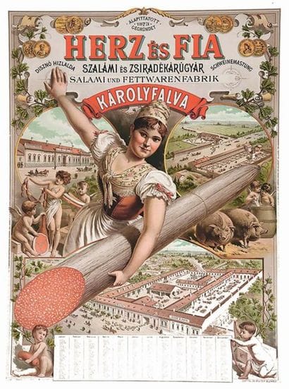 Szalami Es Zsiradekarugyar Karolyfalva 1890...