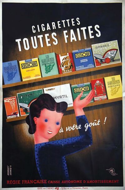 Cigarettes toutes faites à votre goût! 1938	DEROUET...