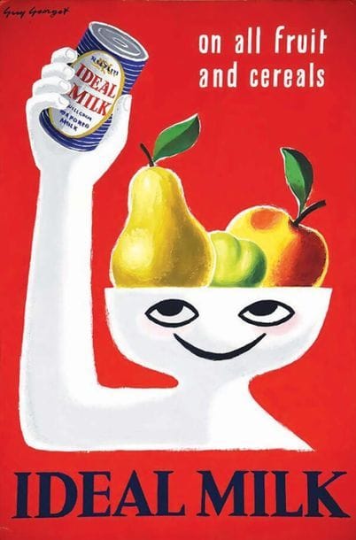 Ideal Milk On all fruit and cereals Gouache...