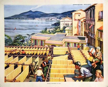 Drying macaroni in Italy (Baie / Bay Naples...