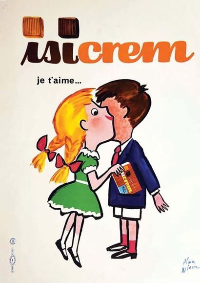 Isicrem Je t'aime Caramel vers 1950 Isigny...