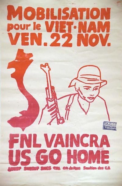 Mobilisation pour le Vietnam Mai 68FNL Vaincra....