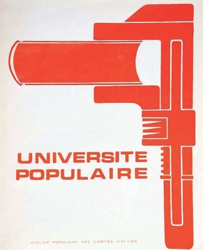 Université Populaire en Orange Fluo Mai 68...
