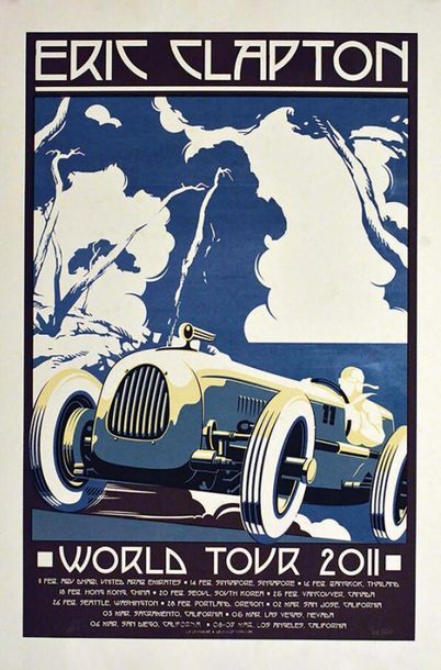 Eric Clapton World Tour 2011 affiche signée...