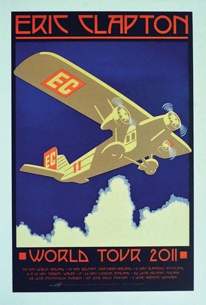 Eric Clapton World Tour Affiche signée &...