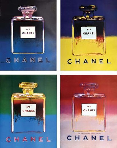 Chanel N° 5 (4 Affiches Rose, Bleu, Vert,...