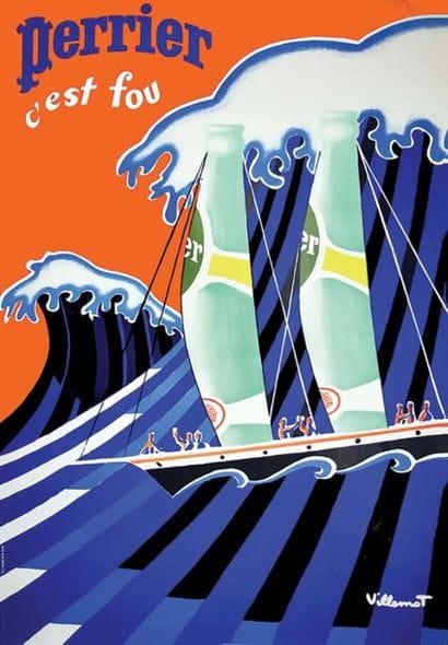 Perrier c'est fou orange bateau 1970	VILLEMOT
Lalande...