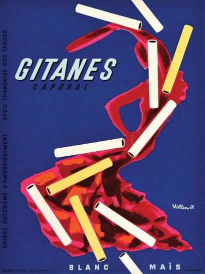 Gitanes Caporal Blanc Maïs vers 1950	VILLEMOT...