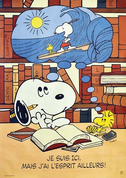 Je suis Ici Mais L' Esprit est Ailleurs Snoopy...