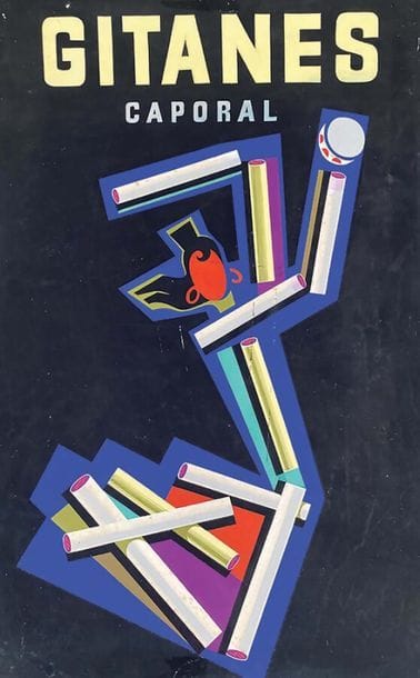 Gitanes Caporal Gouache vers 1950
Gouache...